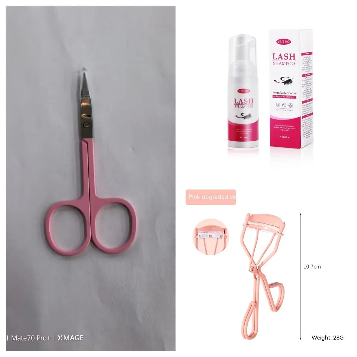 60ml bottle of lash shampoo mousse eyelash cleaning solution, 3.7cm by 13.5cm size