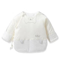Hani half-back cotton baby top for newborns in yellow, 59cm height, round neck, 100% cotton
