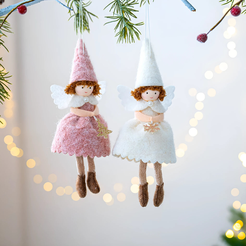White or pink cloth Christmas felt pendant ornament for girls skirts