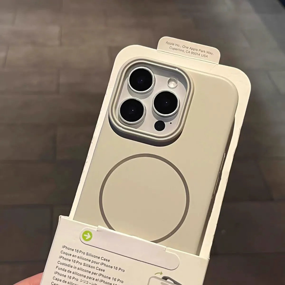 Fine Circle Magnetic Frosted Hard Shell Phone Case for iPhone, PC material, shockproof, anti-fingerprint, multiple colours