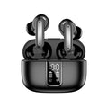 Black or white Bluetooth earphones with digital noise reduction, 10m range and 8+ hour battery life