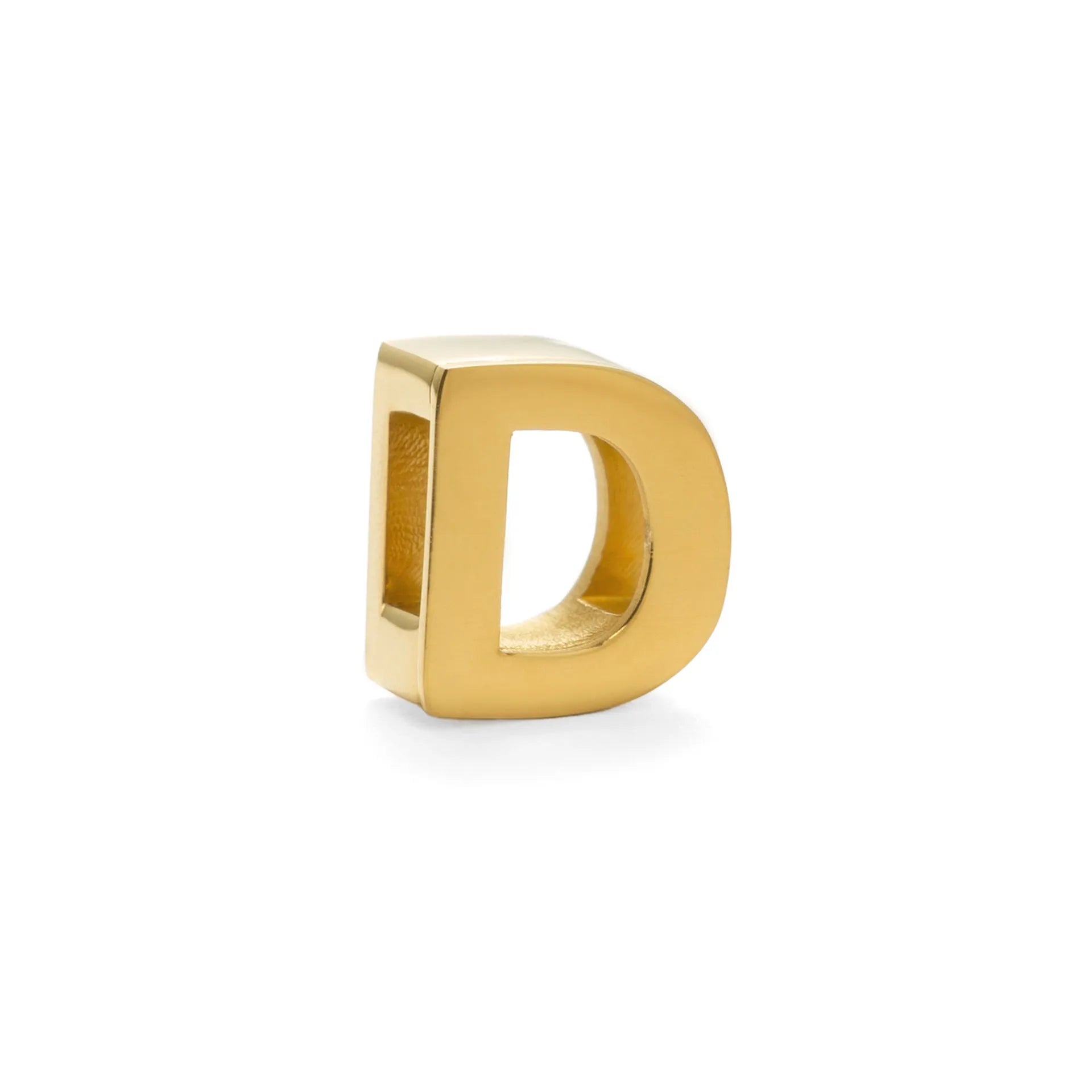 Gold electroplated titanium steel necklace with letter pendant on matching chain