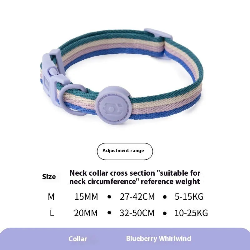 Retro dog collar and chest back harness set for small and medium dogs with hand-holding rope in multiple colours