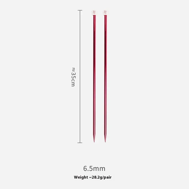Set of lengthened crochet hooks with protective caps, showing multiple sizes from 2.0mm to 10.0mm for knitting and crochet.