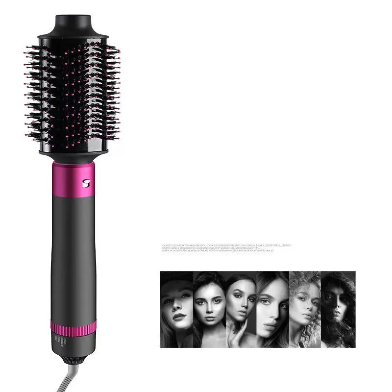 Dyson grey 5-in-1 hair dryer brush kit with multiple brush attachments and a 1.8m cord