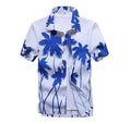 Linen aloha shirt for men short sleeves stand-up collar casual style multiple colours available