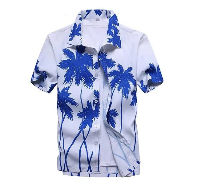 Linen aloha shirt for men short sleeves stand-up collar casual style multiple colours available
