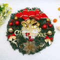 Wooden Christmas wreath with red fruit bowknot design on dead branches, 30cm diameter