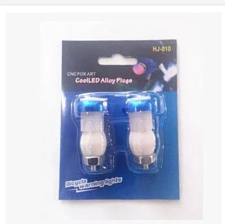 Aluminium alloy bicycle handlebar end lights in anodised colours with red LED illumination