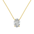 S925 sterling silver necklace with oval ice flower pendant in gold or platinum electroplated finish