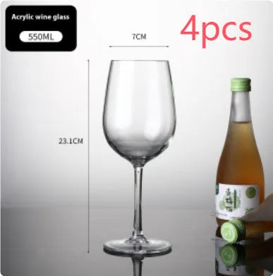 Clear plastic wine bottle and milk tea cup with modern design for party catering, shown in 300ml and 550ml sizes.