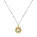 925 silver sunflower necklace for women with geometric daisy pendant on a cross chain, adjustable from 21cm to 50cm.
