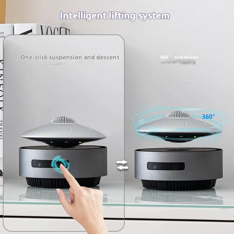 Automatic lifting magnetic levitation Bluetooth speaker in automatic lifting audio colour with injection moulded ABS construction