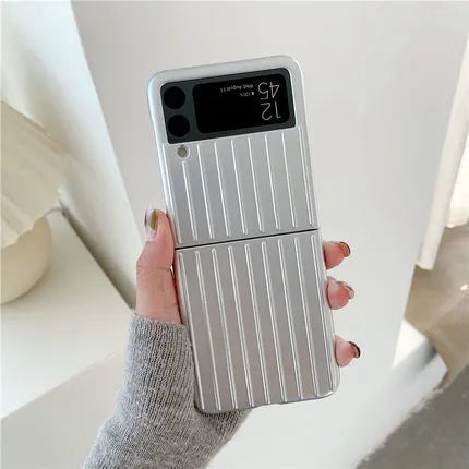 Samsung Z Flip3 ultra-thin flip phone case in solid colours showing front and back views