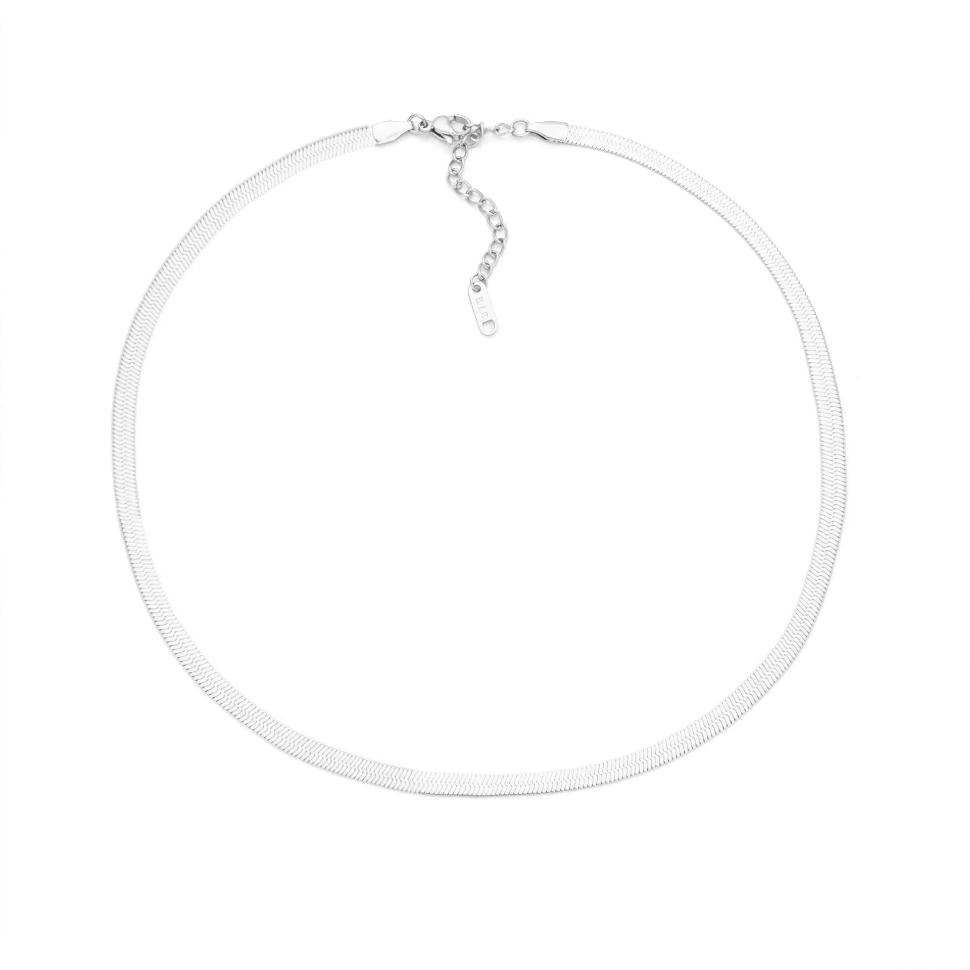 Gold electroplated titanium steel necklace with letter pendant on matching chain