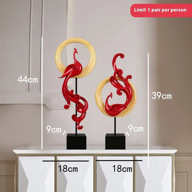 Resin Phoenix ornament in European style with detailed moulded design