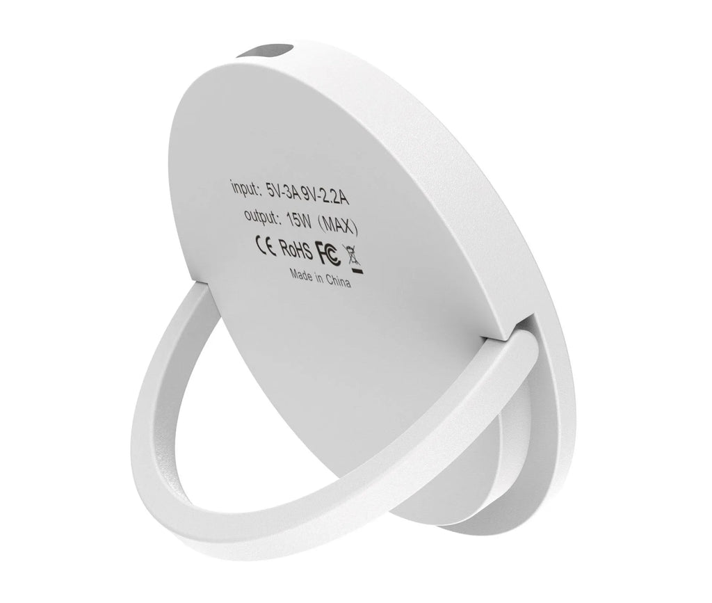 15W magnetic wireless charger pad in black with TypeC port for iPhone and Android