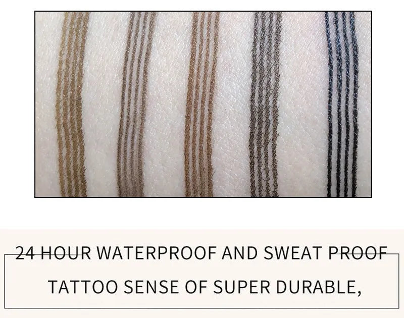 Four-head eyebrow pencil in black with colour options: light coffee, gray coffee, brown, dark brown