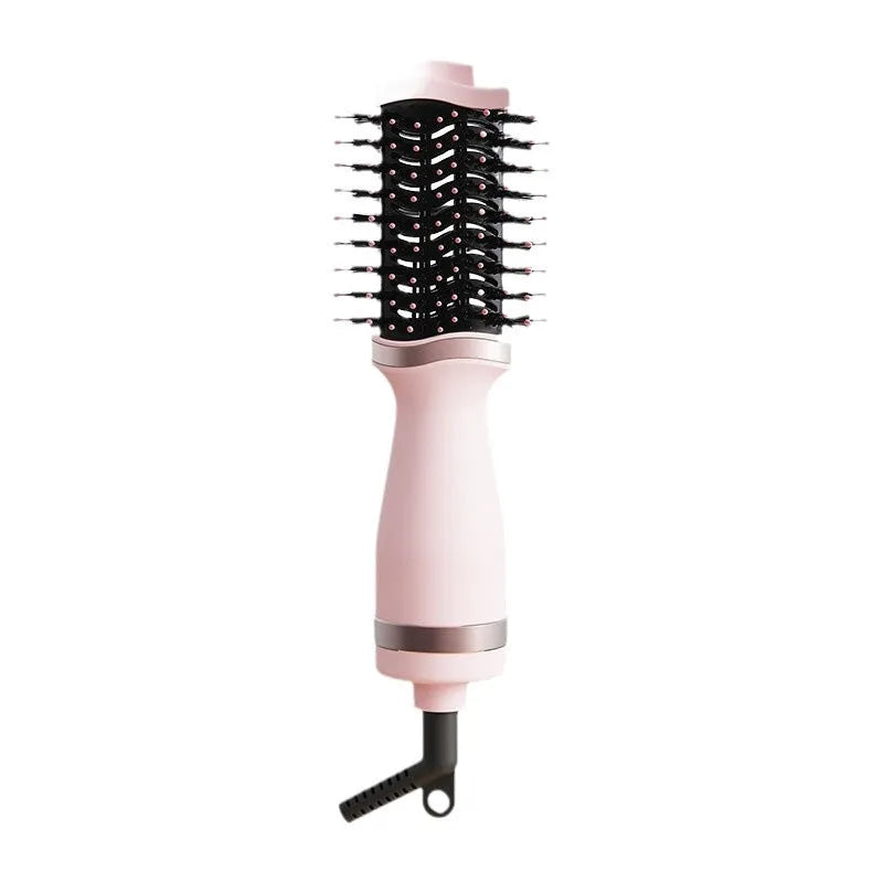 Pink multifunctional hair dryer styling comb with curling and combing functions