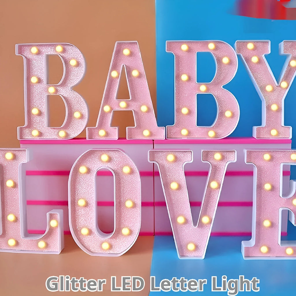 22cm plastic letter-shaped night light with battery power for party decoration