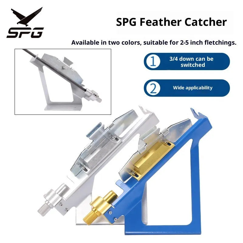 SPG Metal Stick Arrow Bonder fletching jig in stainless steel with blue and silver colour options