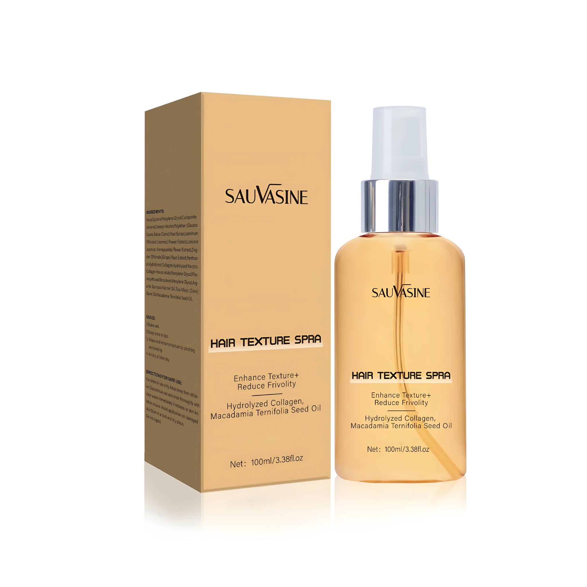 100 ml bottle of Reduce Frizz Moisturising Scalp Care Spray with spray applicator for normal hair.