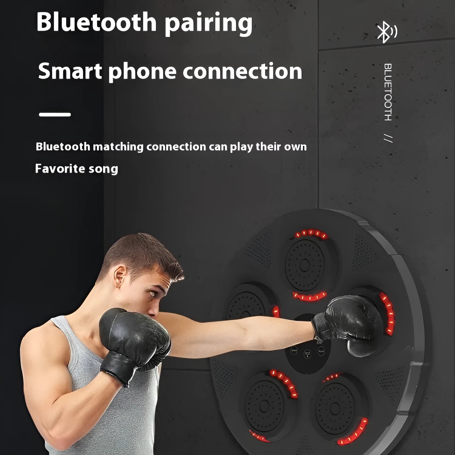 Smart wall-mounted boxing trainer fight sandbag with ABS construction and blue light variant on display