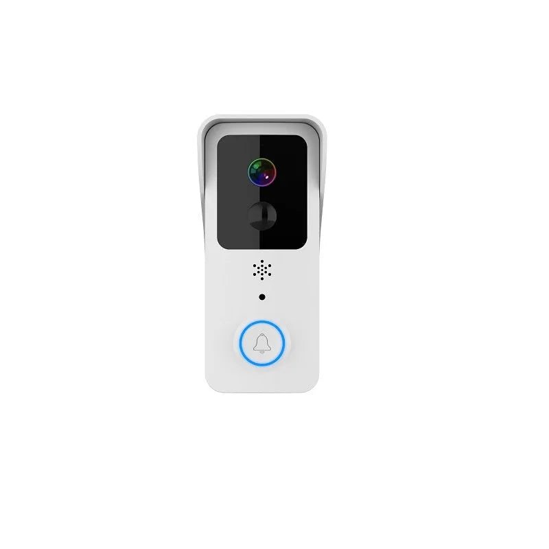 Smart home visual doorbell security camera with app push notification system and 18650 battery power.