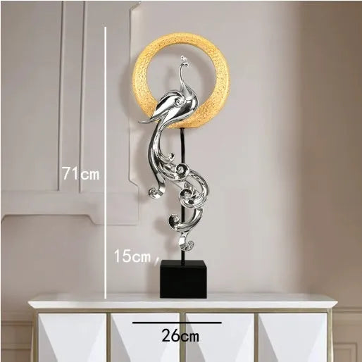 Resin Phoenix ornament in European style with detailed moulded design