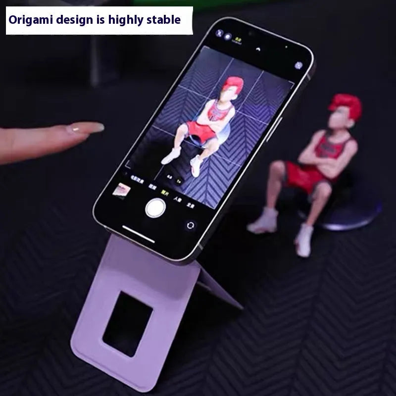 Live Selfie leather mobile phone holder in Dream Purple, Knight Black, or Mist Gray for universal fit