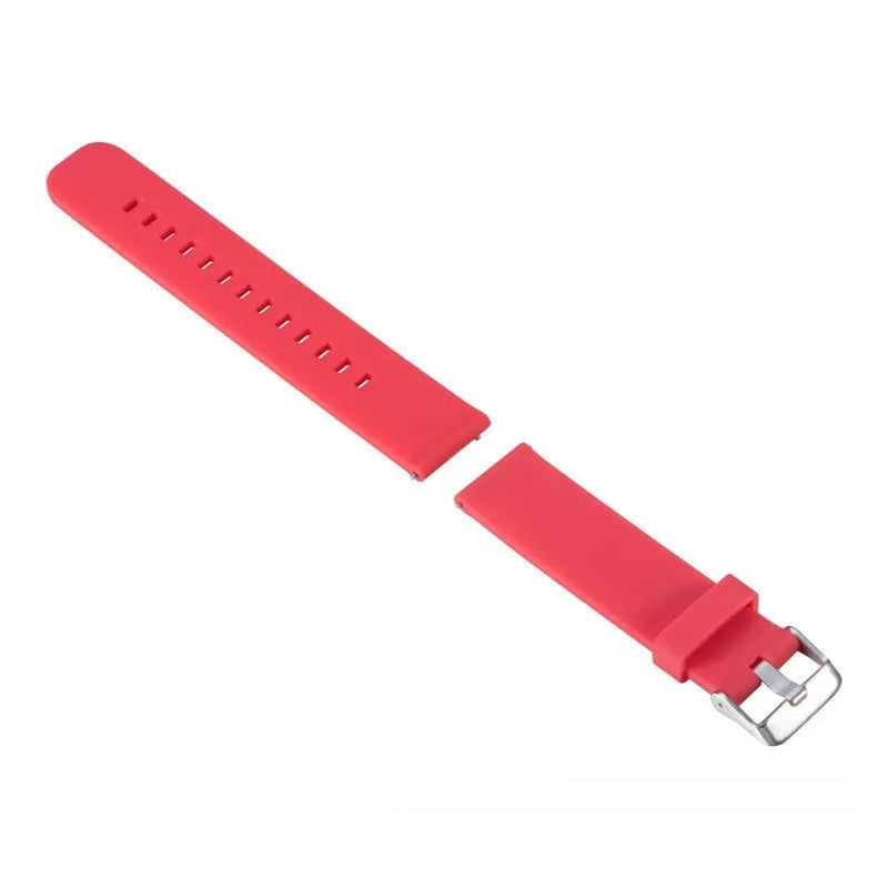 Jiaming Forerunner 245 silicone sports strap in seven colour options showing straight buckle