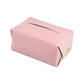 Leather tissue box for car and home, 17x11.5x8.5cm opening, available in five colours including black, pink and army green.