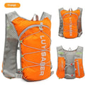 Multifunctional nylon running backpack with reflective strips, shown in blue.