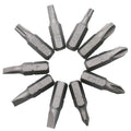 L-type double-headed mini socket wrench set with 10 steel bits and sockets on a white background