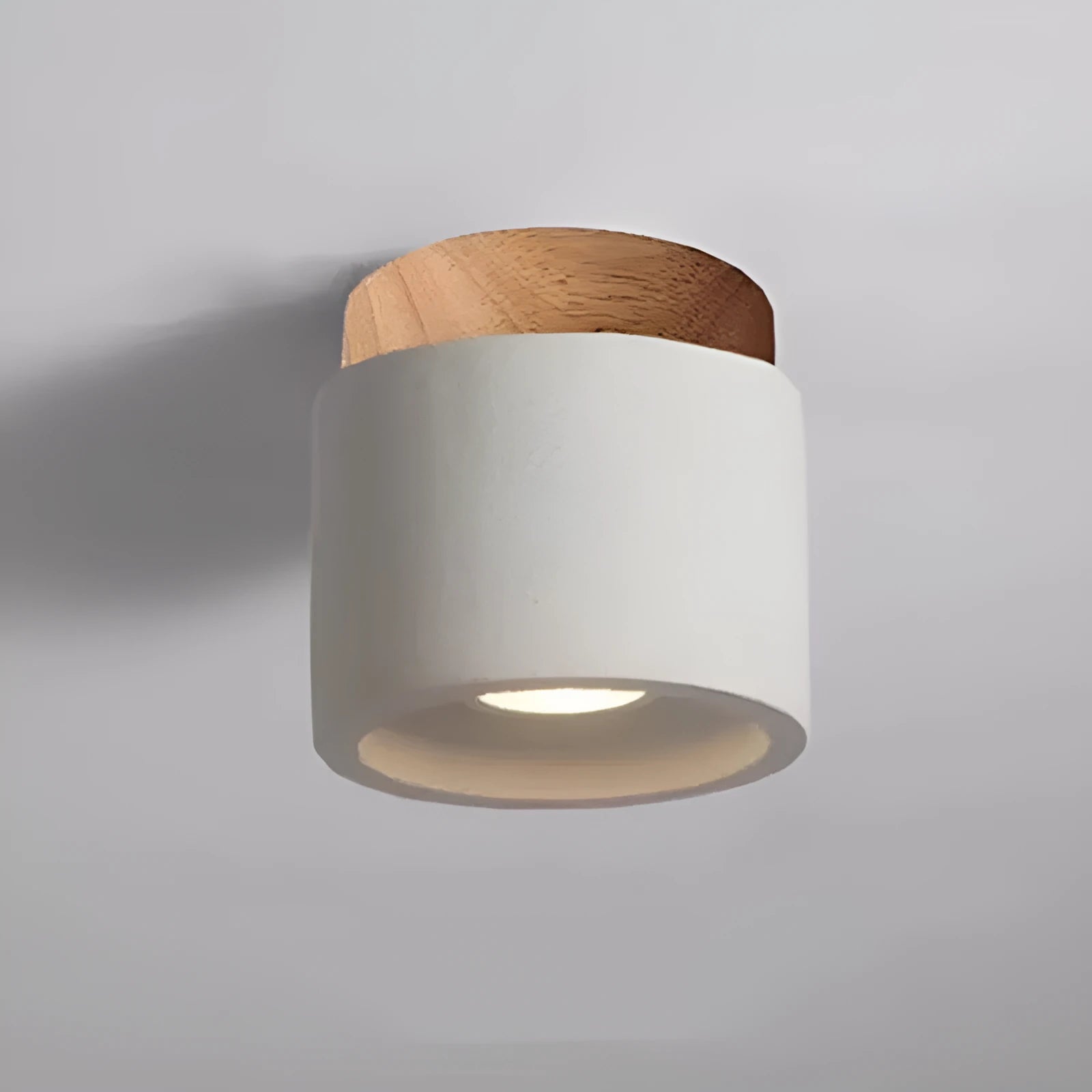 Cement Japanese-style log silent corridor ceiling lamp in White Sandstone colour for restaurant use
