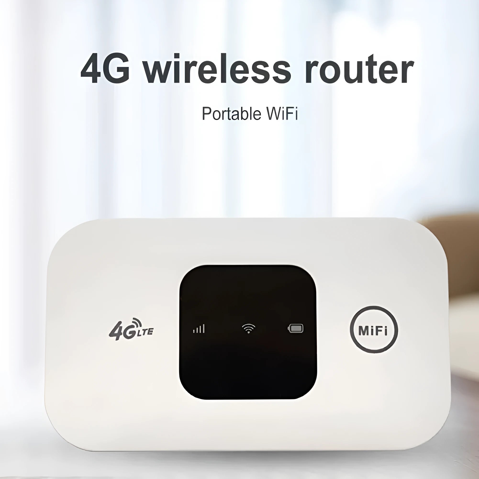 White plastic portable wireless router for car and mobile 4G 3G network with dimensions 9.8x5.3x0.8 cm