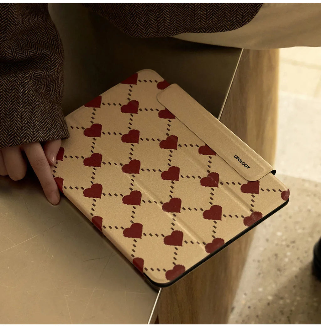Magnetic double-sided clip protective case for iPad Air tablets in polyurethane material