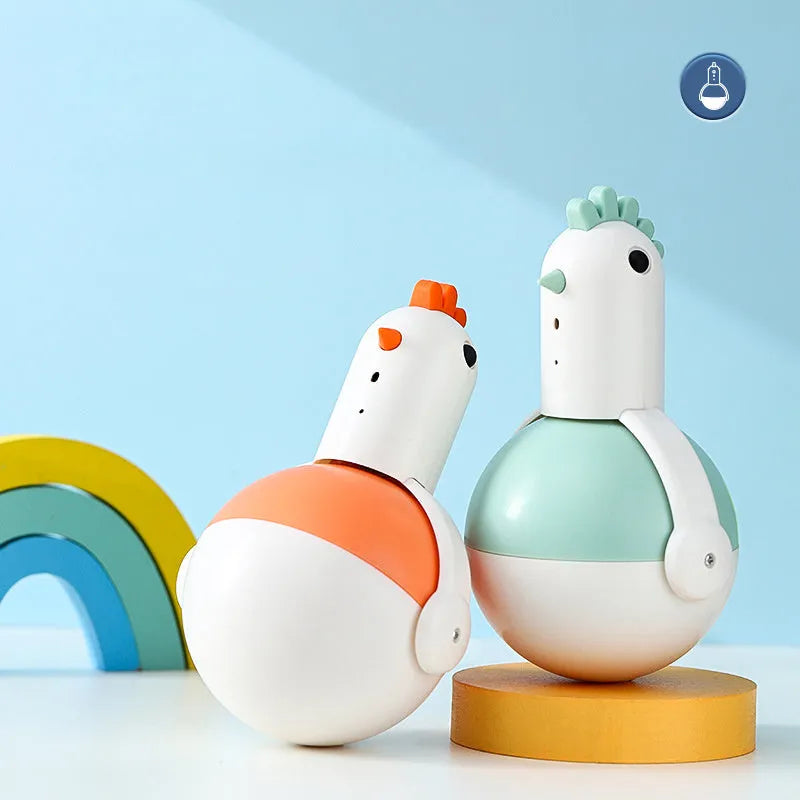 Electric cat toy chicken design with laser and sound functions for indoor feline play