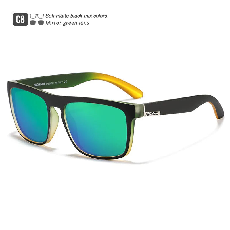 Men's polarized sports driving sunglasses with full frame, UV400 protection, and multiple colour options