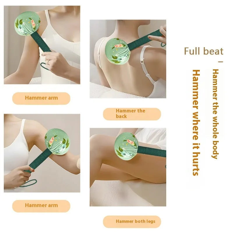 Argy wormwood handheld massage hammer for neck and shoulder massage, 26cm and 31cm, five colours