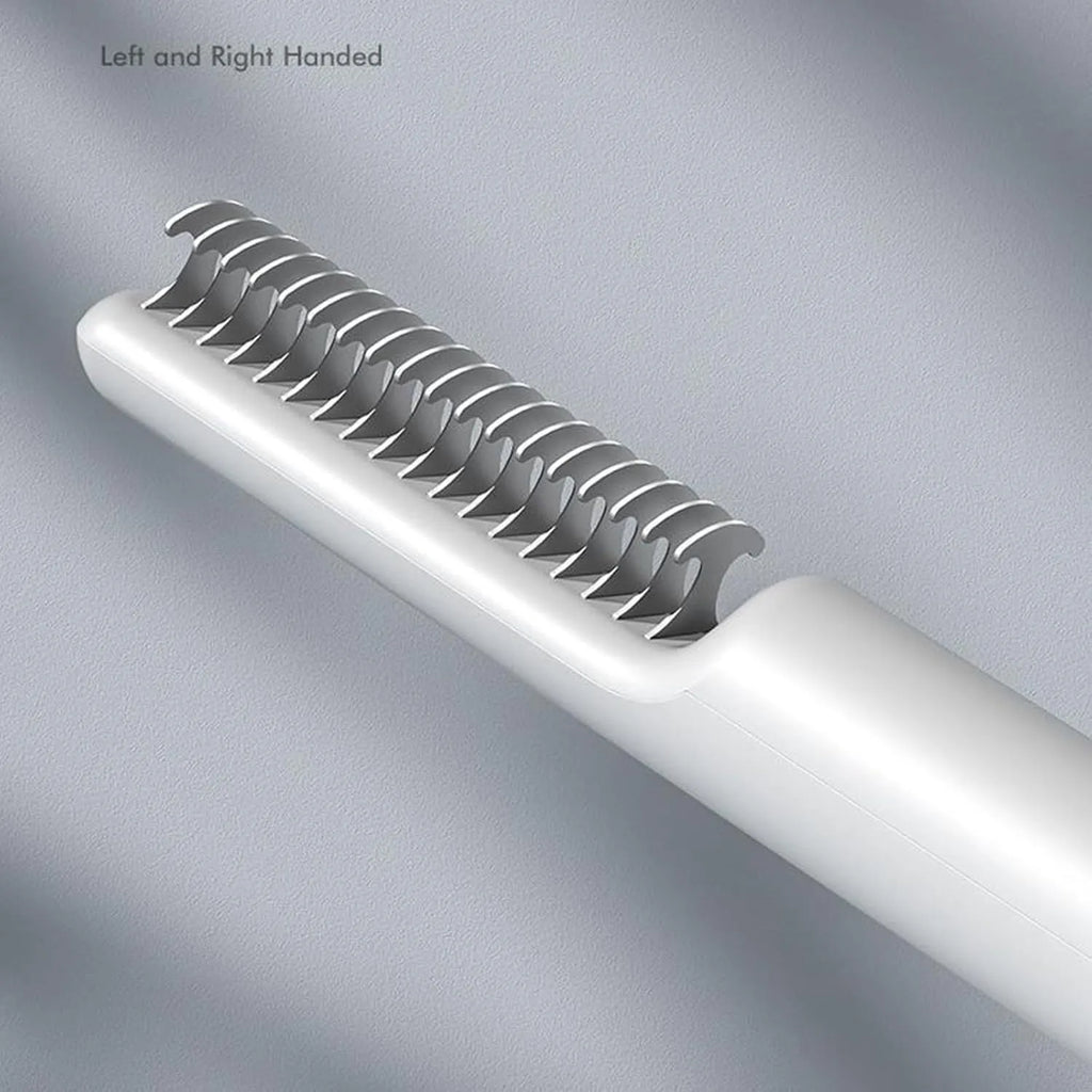 Stainless steel pet dematting comb with ergonomic handle for removing mats from dog hair