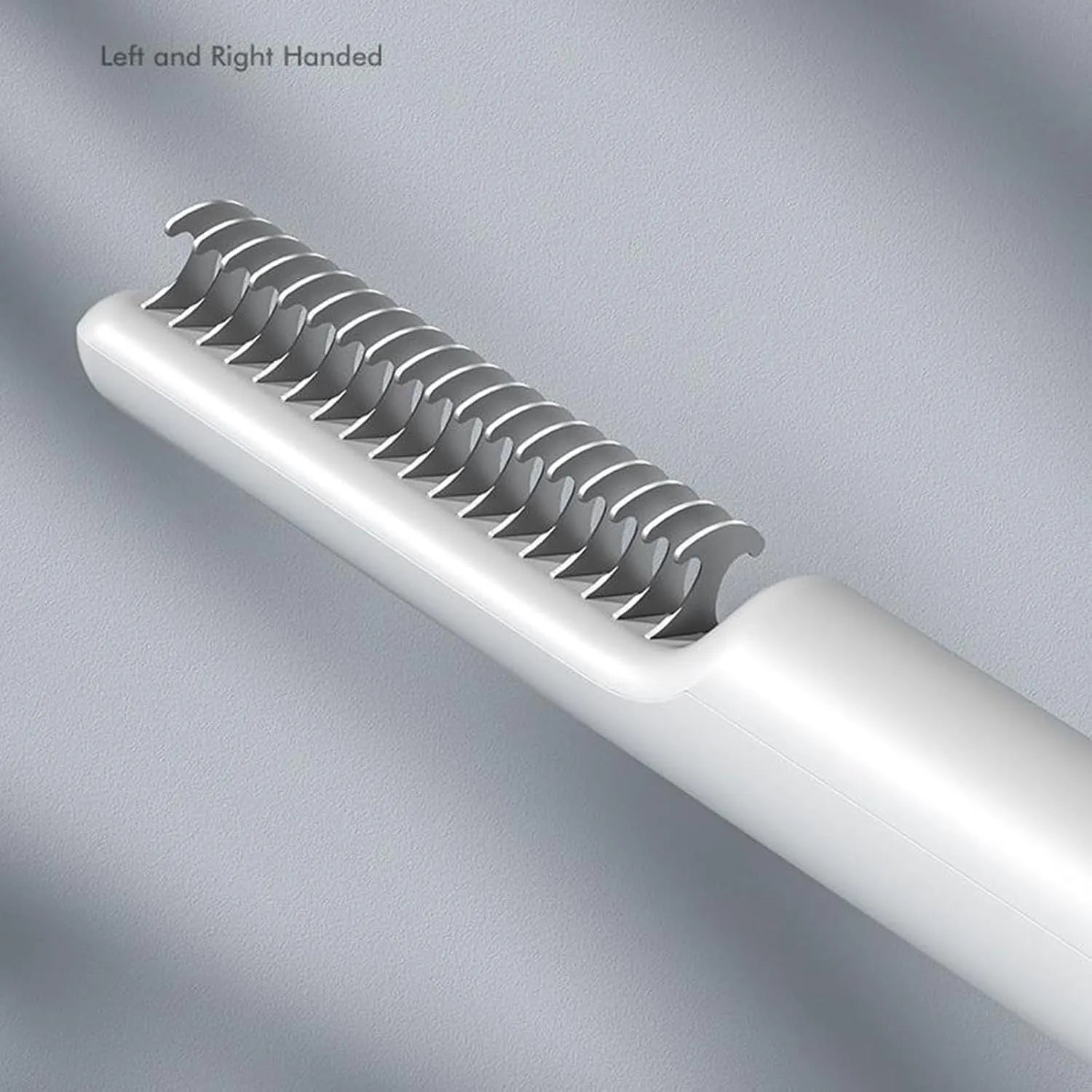 Stainless steel pet dematting comb with ergonomic handle for removing mats from dog hair