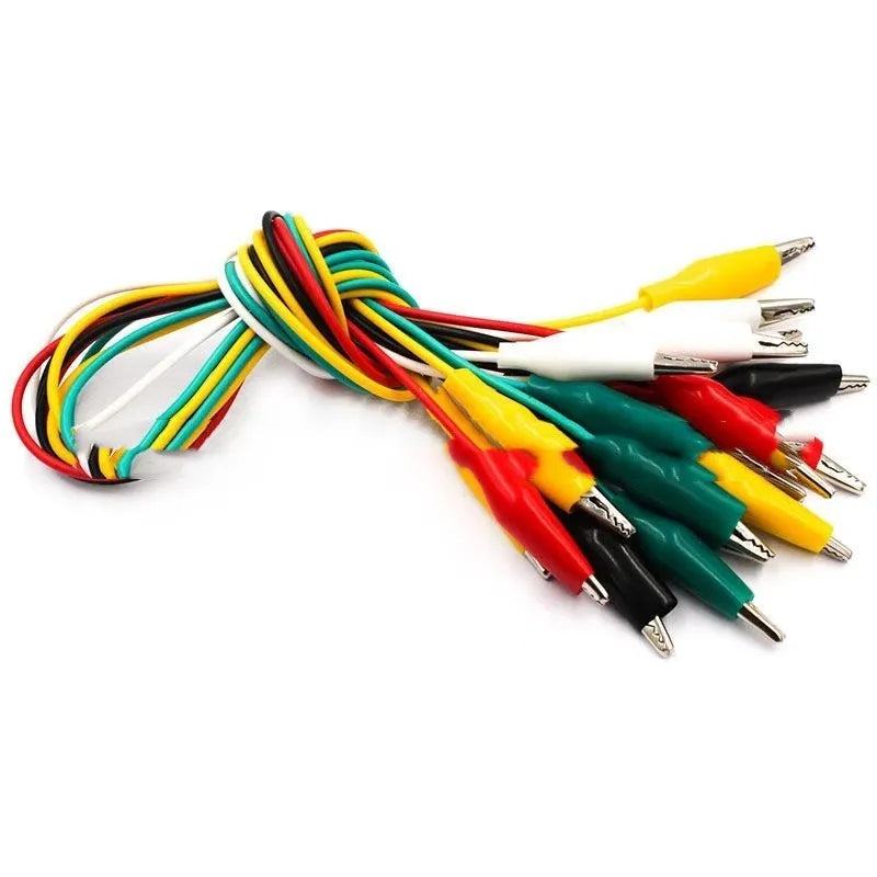 Crocodile clamp test line 35mm and 45mm with 2.5mm wire, five colours, ten wires per bundle