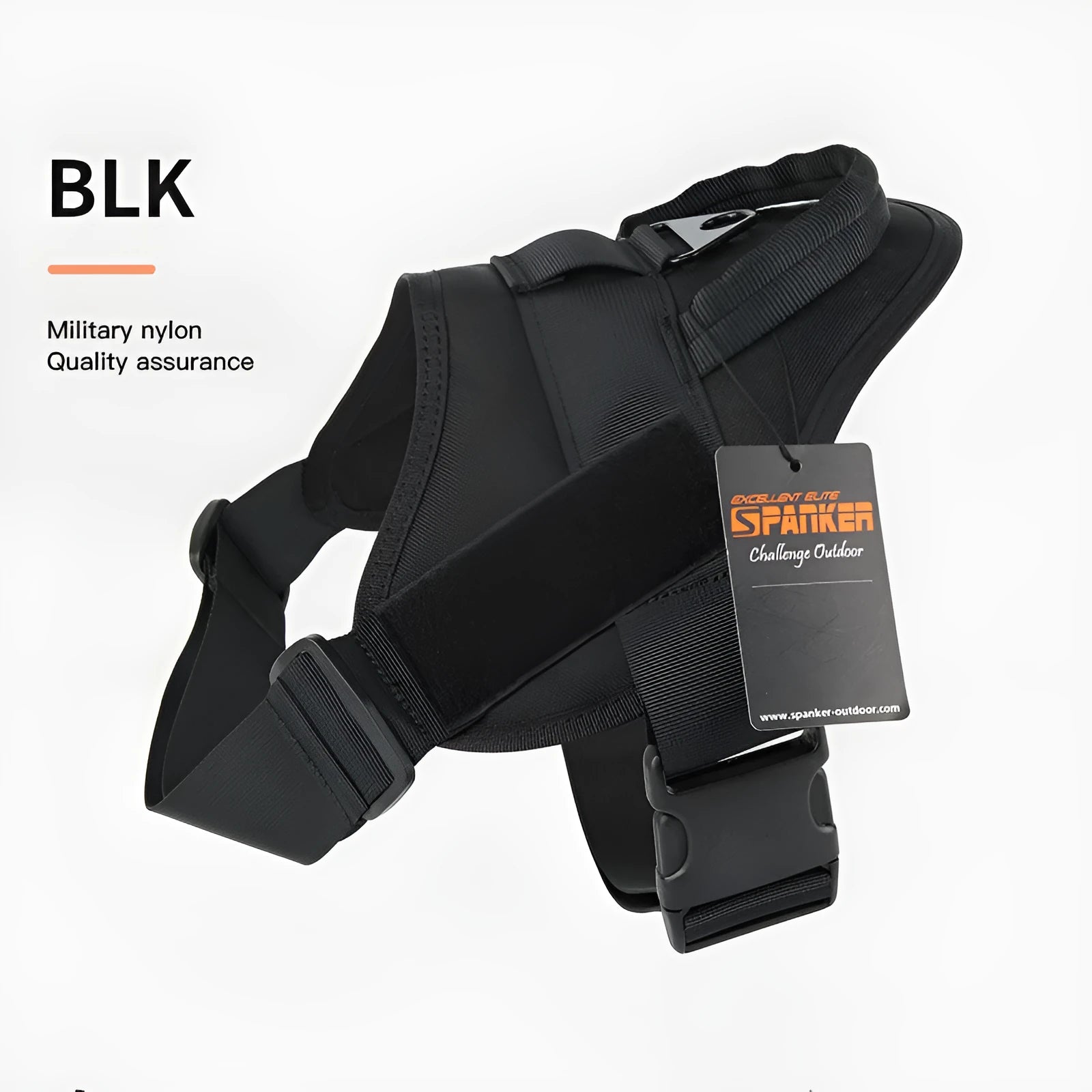 Large and medium dog harness with 1050D nylon and military webbing, adjustable bust and neck, wolf brown colour