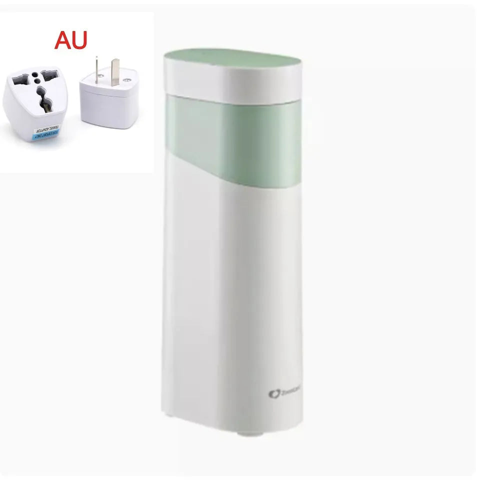 Desktop instant water dispenser with nano heating film in black or green colours showing compact design