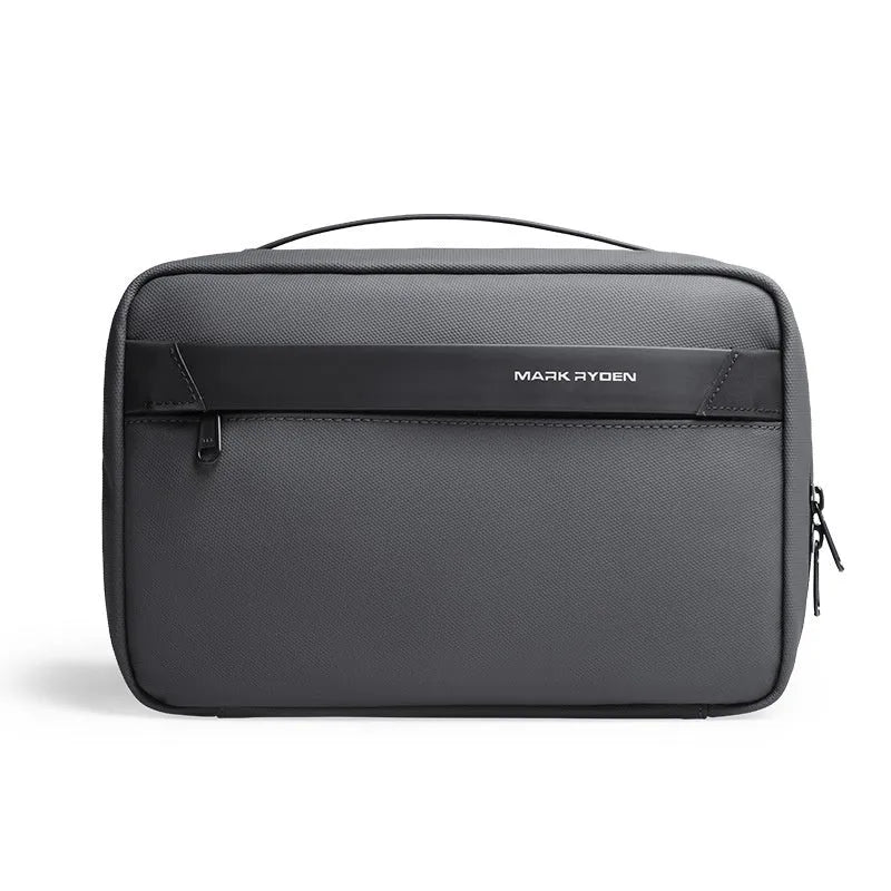 Oxford cloth wet dry separation storage bag with multi-layer compartments in elegant black, graphite grey, olive green, or technology grey.