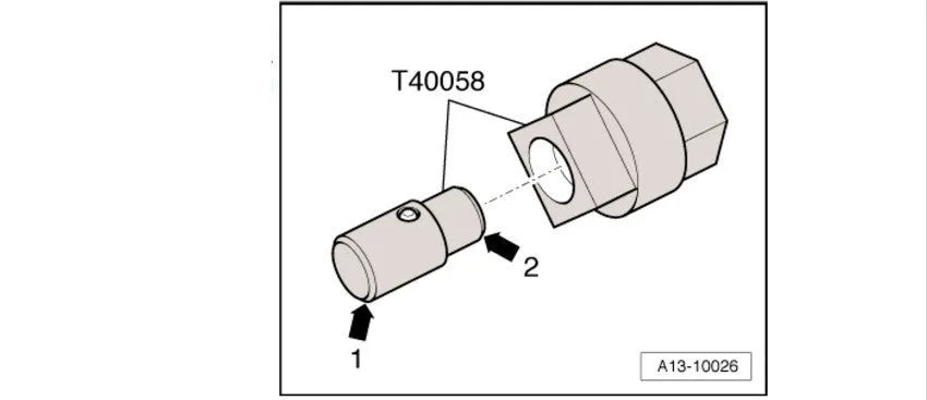 Aodi T40058 crankshaft rotating sleeve automotive timing tool with adapter.