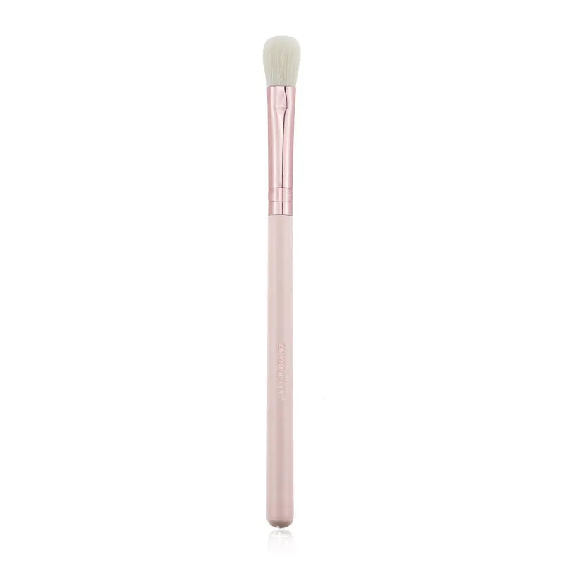26 pink-handled makeup brushes with wool bristles in a PU travel case