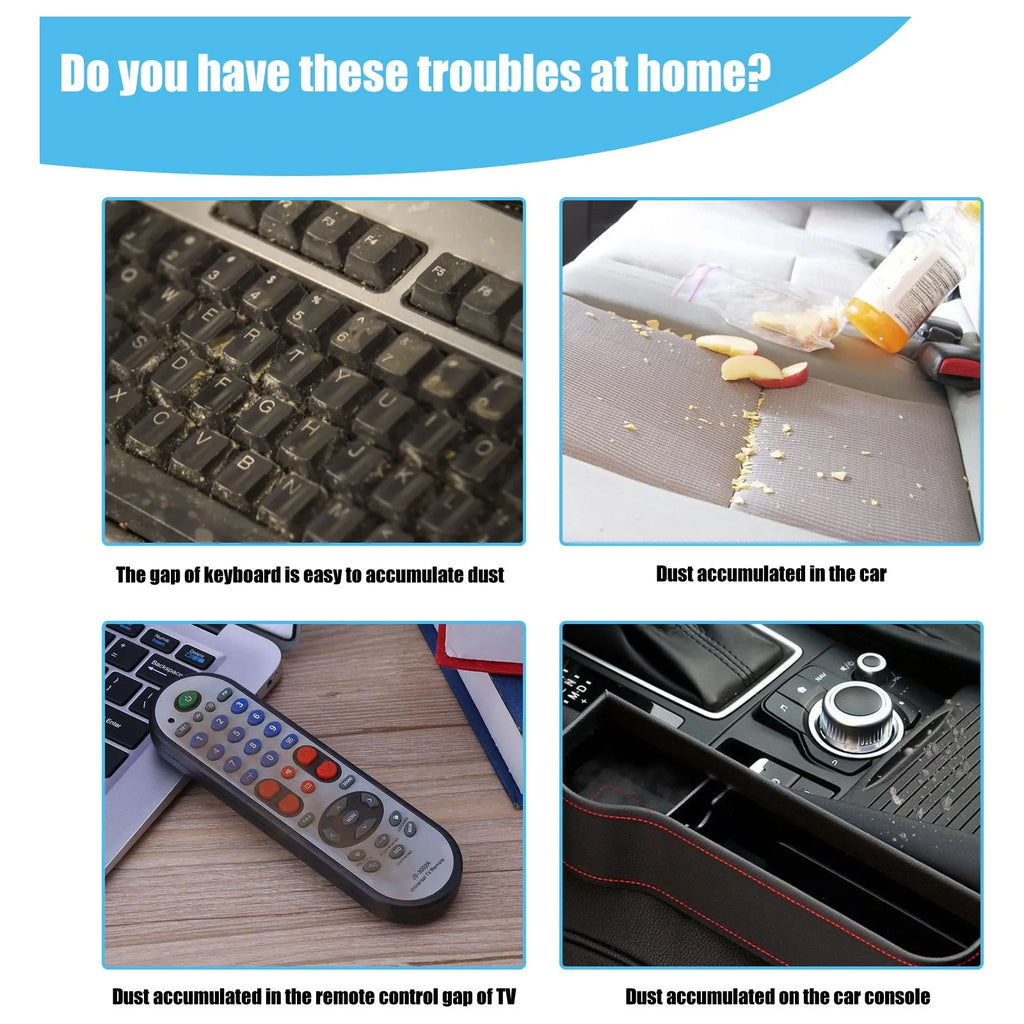 A block of grey car interior cleaning mud, 15cm by 10cm, for dust removal from vents and gaps.