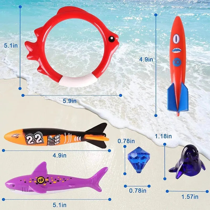 20-pack plastic diving toys in assorted colours for children's swimming pool treasure hunting play